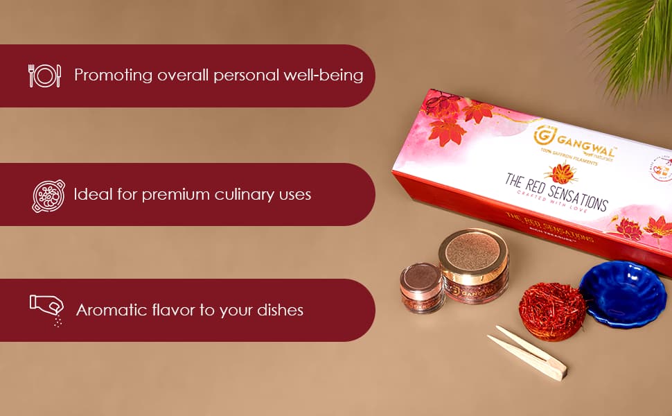 Gangwal Naturals Red Sensations Saffron Gift Pack: 1g Kasmira & 5g Classic Saffron with Ceramic & Crystal Bowls Gangwal Naturals