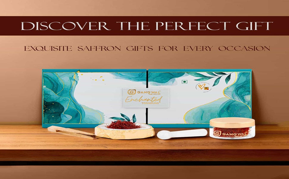 Gangwal Naturals Enchanted Treasure Saffron and Mortar & Pestle with One wooden Tweezer 5 Gram - Classic