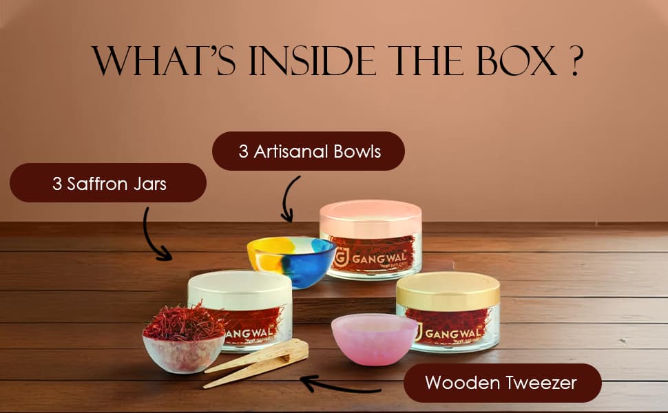 Gangwal Naturals Three Sisters Saffron Gift Pack | Premium Saffron with Artisan Ceramic Bowls Gangwal Naturals