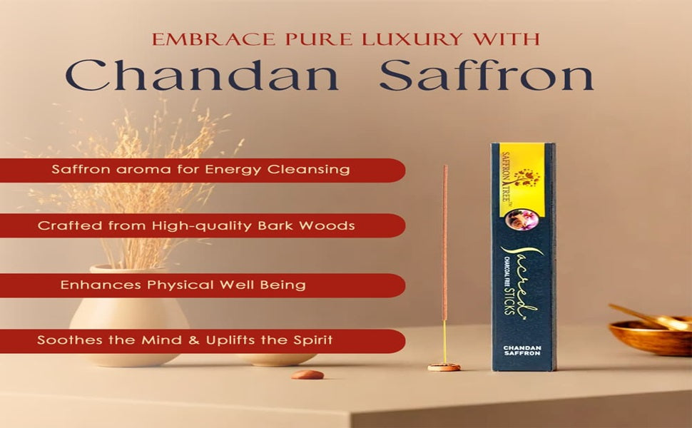 Sacred Sticks Chandan Saffron ( Pack of 3 )