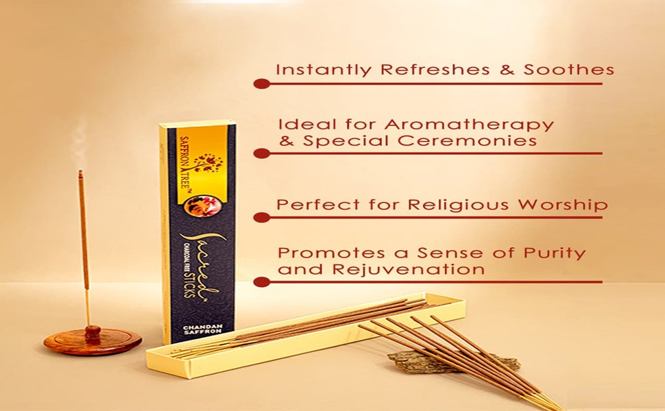 Sacred Sticks Chandan Saffron ( Pack of 3 )