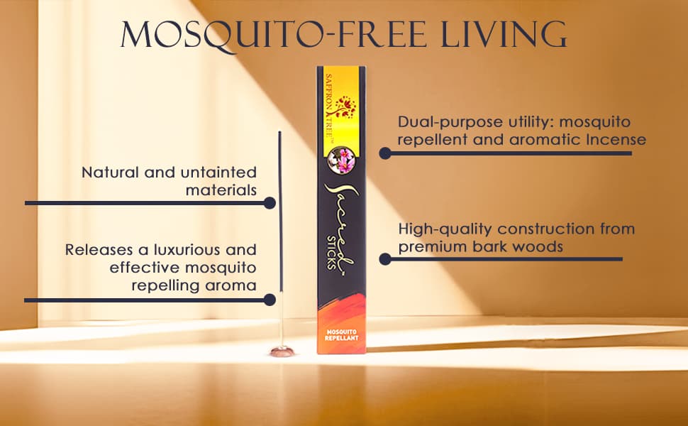 Sacred Stick Mosquito Repellent (Pack of 3) Saffron Tree