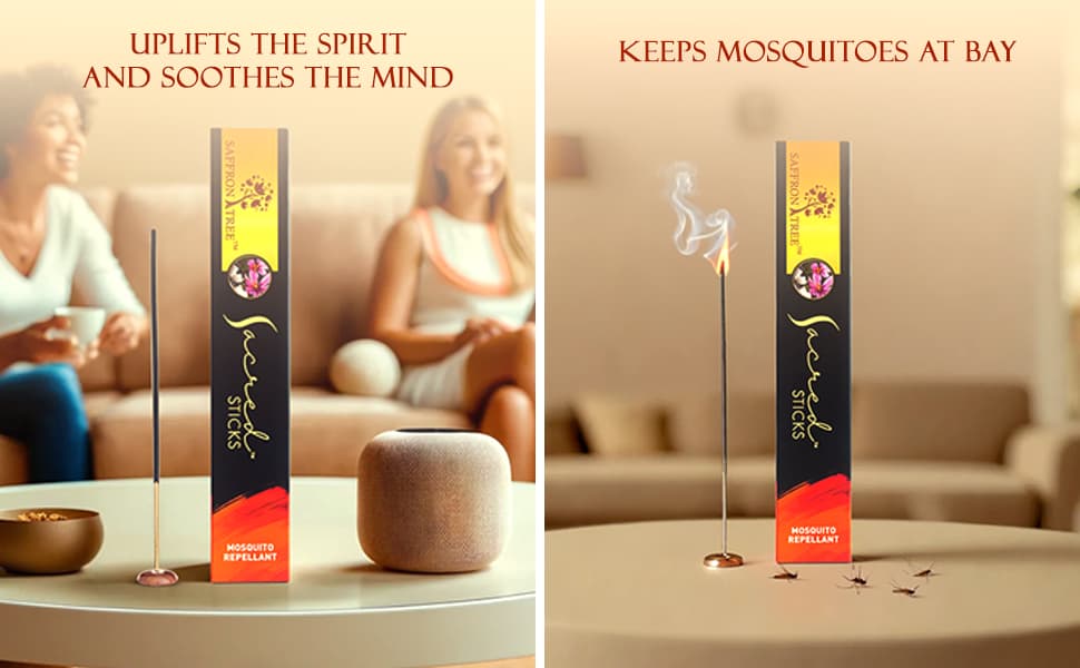 Sacred Stick Mosquito Repellent (Pack of 3) Saffron Tree