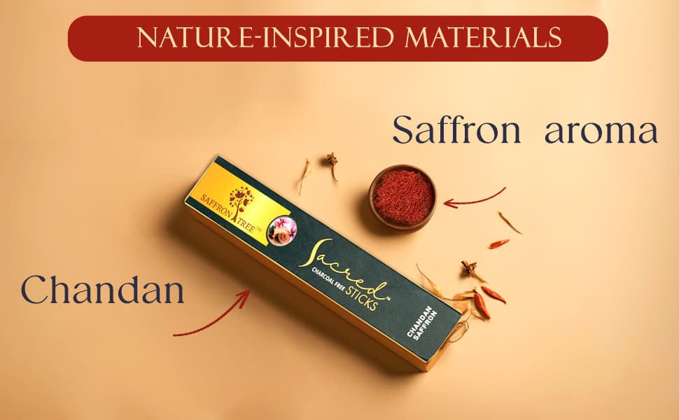 Sacred Sticks Chandan Saffron ( Pack of 3 ) Saffron Tree