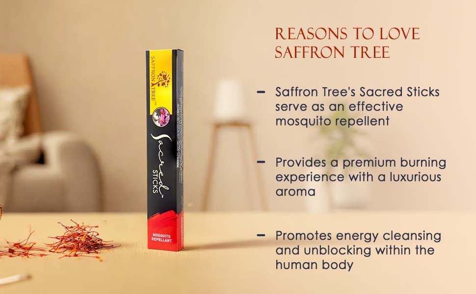 Sacred Stick Mosquito Repellent (Pack of 3) Saffron Tree