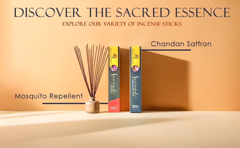 Sacred Stick Mosquito Repellent (Pack of 3) Saffron Tree