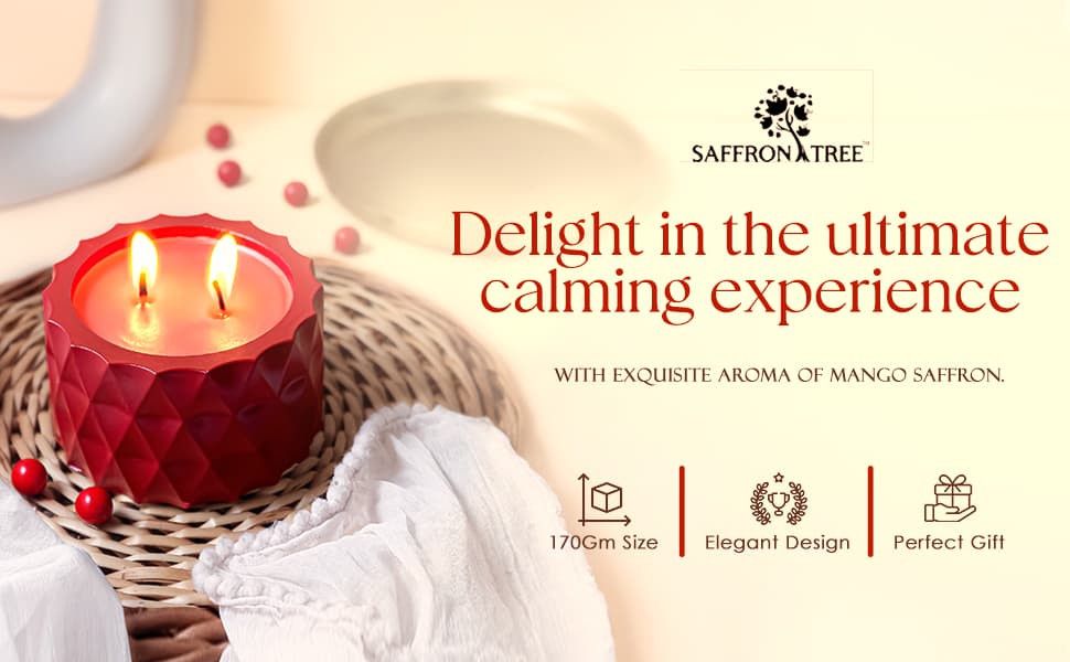 Saffron Tree Cozylights Sweet Mango Saffron Candle - 170Gm