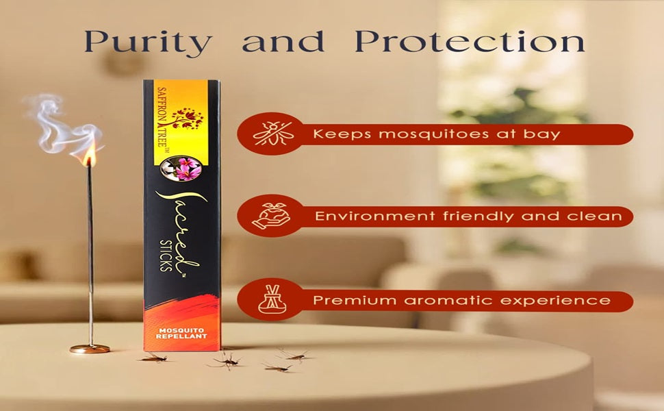 Sacred Stick Mosquito Repellent (Pack of 3) Saffron Tree