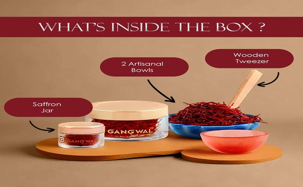 Gangwal Naturals Red Sensations Saffron Gift Pack: 1g Kasmira & 5g Classic Saffron with Ceramic & Crystal Bowls Gangwal Naturals