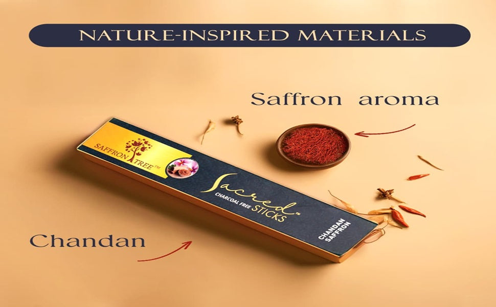 Sacred Sticks Chandan Saffron ( Pack of 3 ) Saffron Tree
