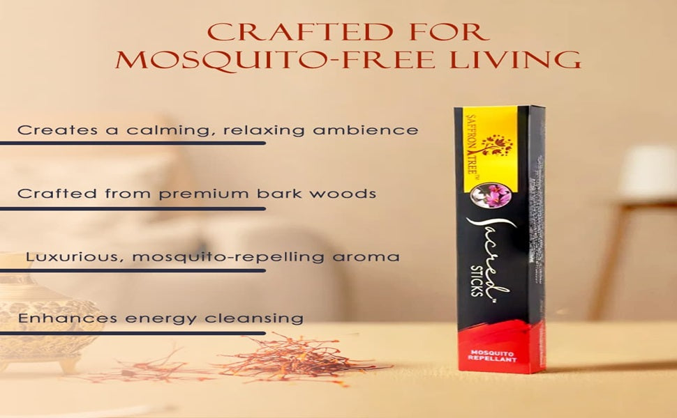 Sacred Stick Mosquito Repellent (Pack of 3) Saffron Tree