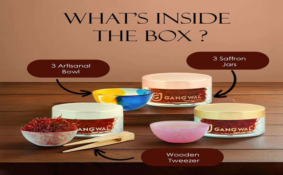 Gangwal Naturals Three Sisters Saffron Gift Pack | Premium Saffron with Artisan Ceramic Bowls Gangwal Naturals