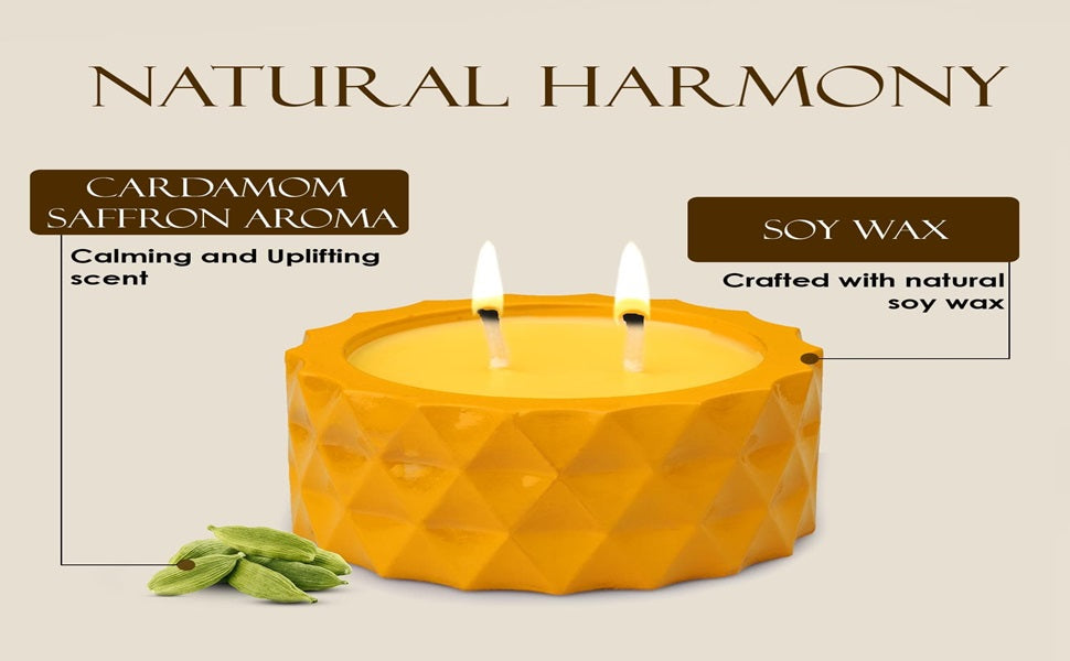 Saffron Tree Cozylights Cardamom Saffron Candle-170Gm