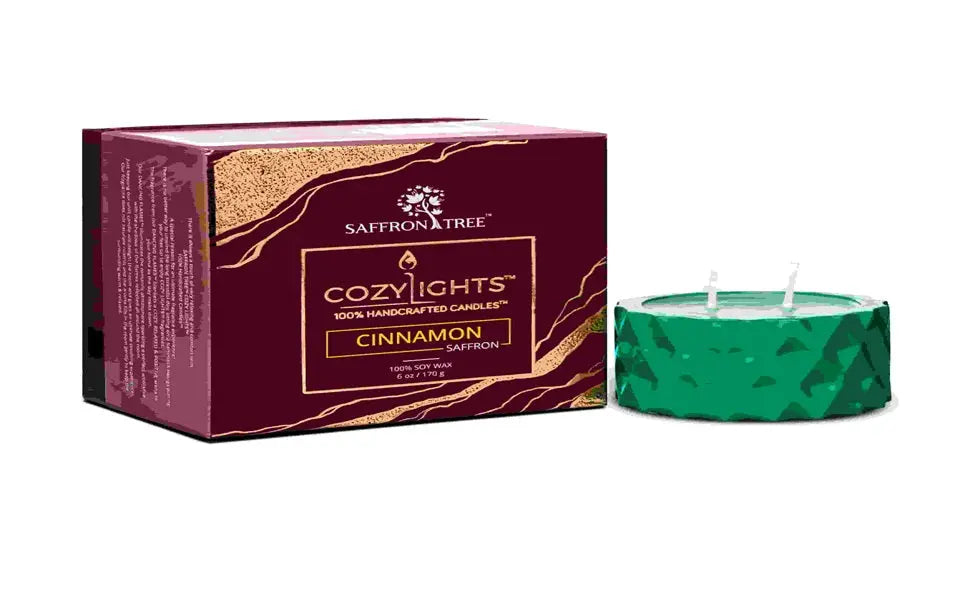 Saffron Tree Cozylights Cinnamon  Saffron Candle - 170Gm Saffron Tree