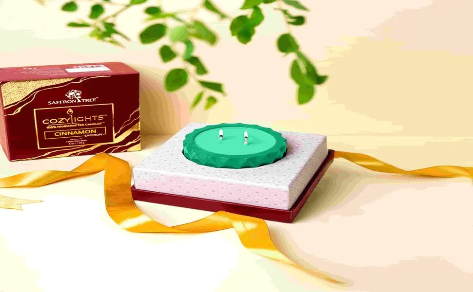 Saffron Tree Cozylights Cinnamon  Saffron Candle - 170Gm Saffron Tree