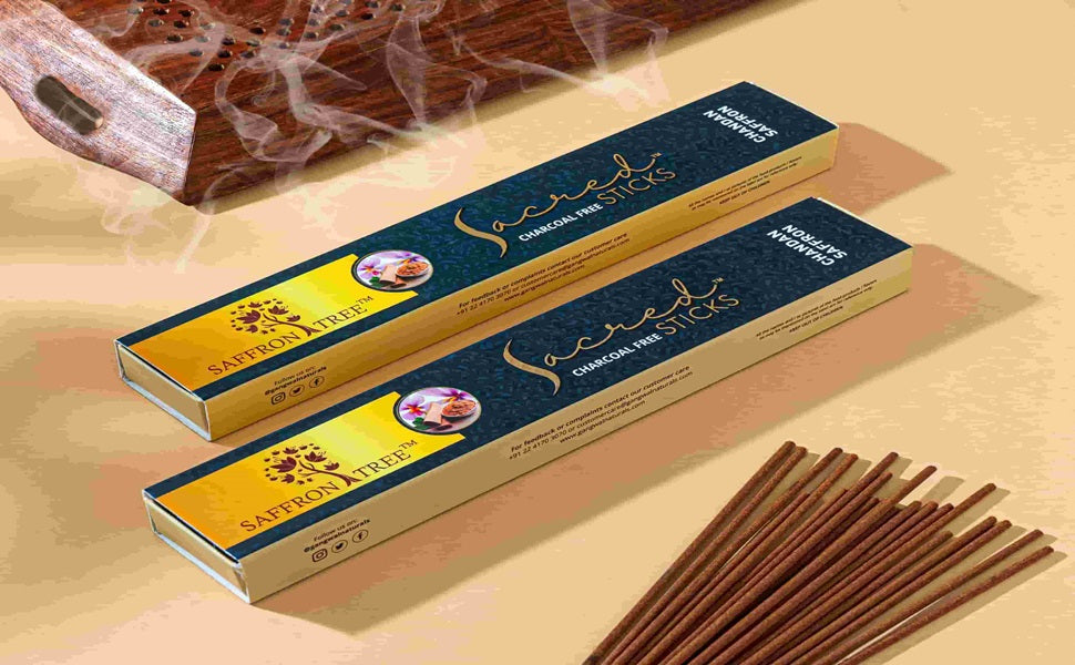Sacred Sticks Chandan Saffron ( Pack of 3 ) Saffron Tree
