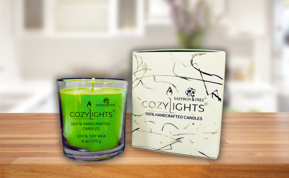 Cozylights Forest Bamboo & Fig Saffron Candle- 170Gm SaffronTree