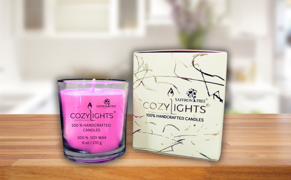 Cozylights Lotus Saffron Candle -170Gm SaffronTree