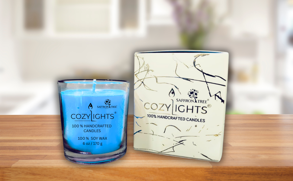 Cozylights Ocean Breeze Saffron Candle -170Gm SaffronTree